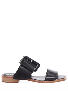 Кожаные шлепанцы с пряжкой PERTINI