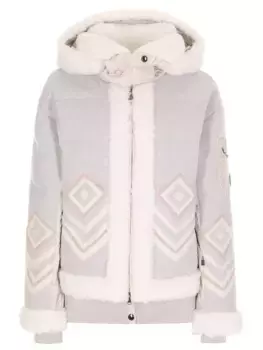 Куртка комбинированная с принтом