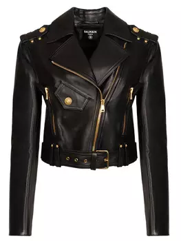 Куртка-косуха кожаная BALMAIN