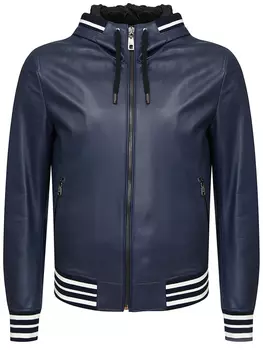 Куртка кожаная с капюшоном DOLCE & GABBANA