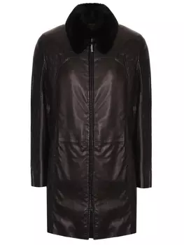 Куртка кожаная с меховой отделкой ZILLI