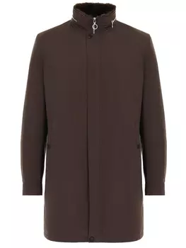 Куртка удлиненная с мехом ондатры