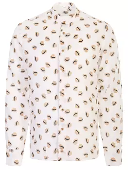 Льняная рубашка с принтом