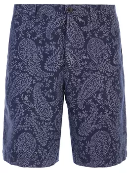 Льняные шорты-бермуды с принтом