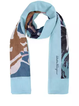 Легкий палантин с цветами