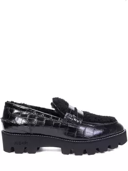 Лоферы комбинированные на меху