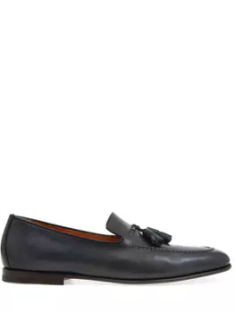 Лоферы кожаные с кисточками