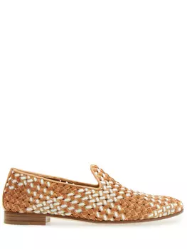 Лоферы плетеные кожаные