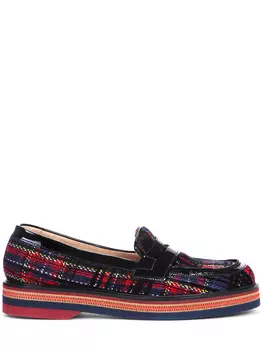 Лоферы текстильные в клетку