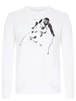 Лонгслив хлопковый с принтом