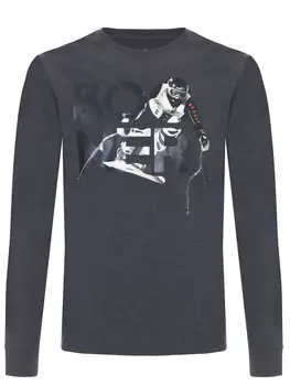 Лонгслив хлопковый с принтом