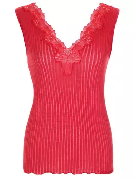 Майка хлопковая с кружевом