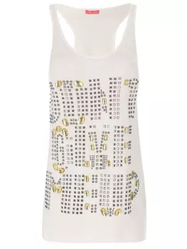 Майка хлопковая с принтом PARIS HILTON