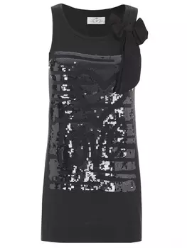 Майка из вискозы с пайетками PARIS HILTON