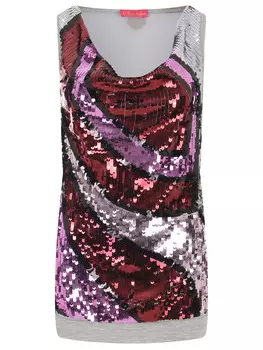 Майка из вискозы с пайетками PARIS HILTON