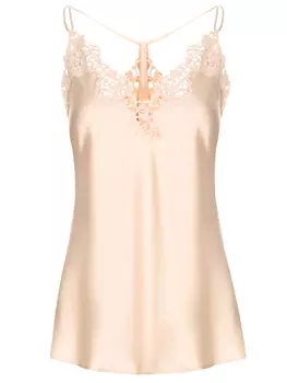 Майка шелковая с кружевом