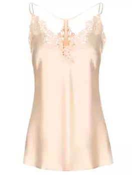 Майка шелковая с кружевом