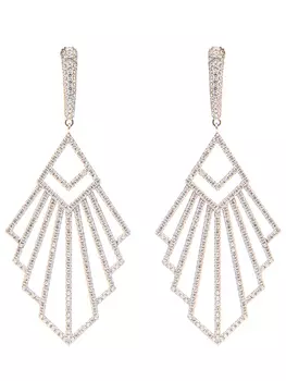 Массивные серьги с кристаллами
