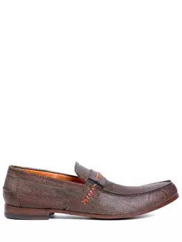 Мокасины кожаные с принтом ETRO