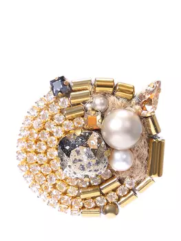 Моноклипса с жемчугом и кристаллами