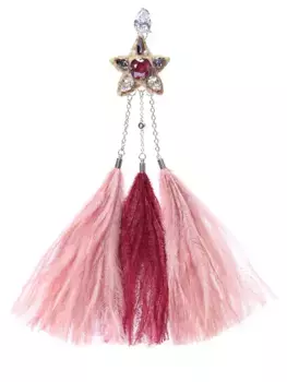 Моносерьга с перьями