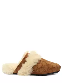 Мюли из замши на меху