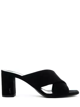 Мюли Loulou замшевые SAINT LAURENT