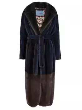 Норковая шуба колор-блок