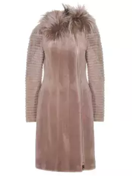 Норковая шуба с опушкой