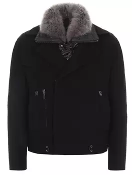 Пальто комбинированное с мехом ERMANNO SCERVINO