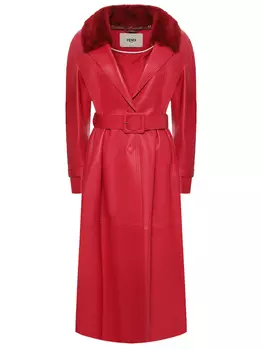 Пальто кожаное FENDI