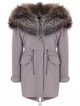 Пальто-парка с мехом лисы