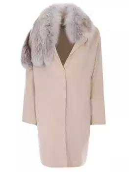 Пальто с мехом лисы ERMANNO SCERVINO