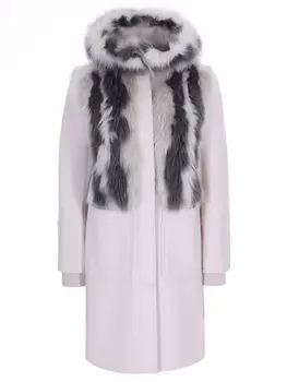 Пальто шерстяное с мехом лисы LORENA ANTONIAZZI