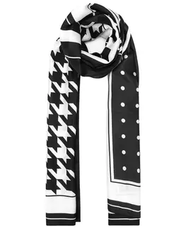 Палантин шелковый с принтом