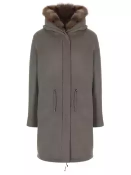 Парка кашемировая на соболином меху