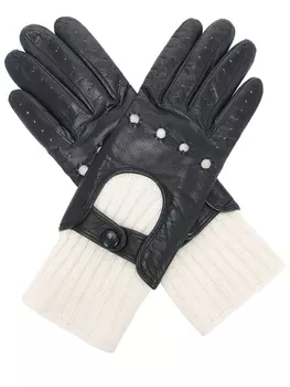 Перчатки из кожи и кашемира