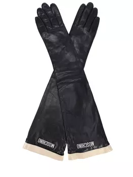 Перчатки кожаные MOSCHINO