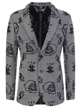 Пиджак шерстяной с принтом PHILIPP PLEIN