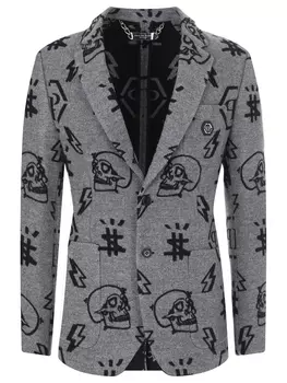 Пиджак шерстяной с принтом