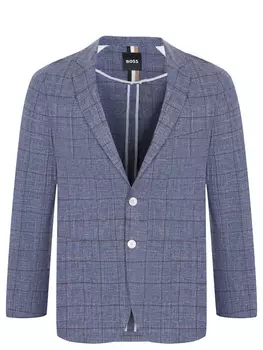 Пиджак Slim Fit из хлопка и шерсти BOSS