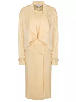 Плащ двубортный из шелка