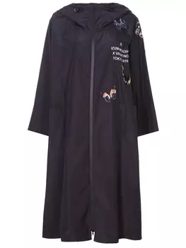 Плащ с вышивкой и принтом