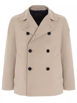 Плащ укороченный двубортный