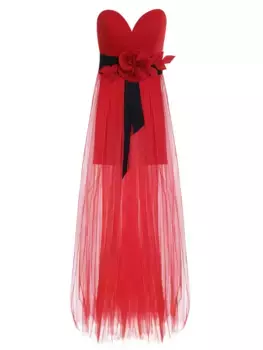 Платье-бандо с сеткой