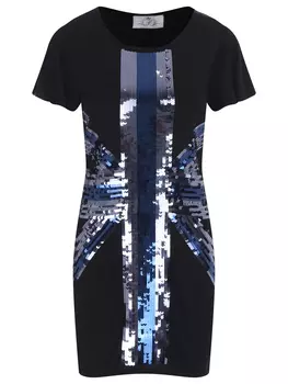 Платье-футболка с пайетками PARIS HILTON