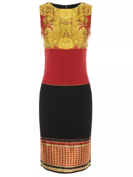 Платье-футляр с принтом ROBERTO CAVALLI