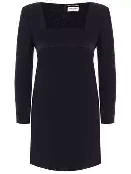 Платье-футляр с сеткой SAINT LAURENT