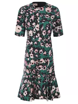 Платье хлопковое с принтом MARNI