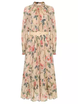 Платье из хлопка и шелка ZIMMERMANN